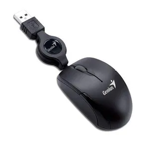 Genius Maus Micro Traveler V2, 1200DPI, optisch, 3Tas., USB verdrahtet, schwarz, Micro